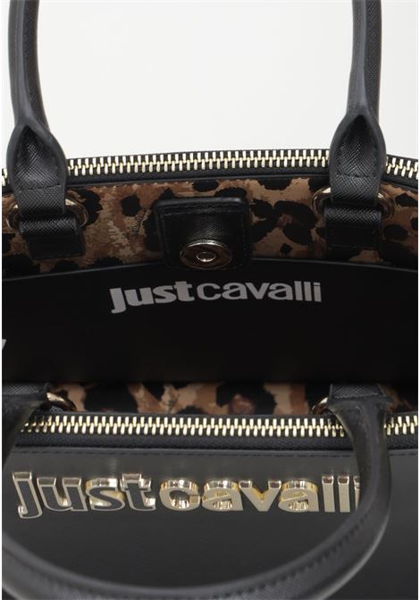 Shopper nera da donna con logo JUST CAVALLI | 77RA4BB1ZS766899